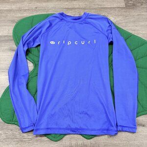 Rip Curl Boys Youth Medium Royal Blue Long Sleeve Rash Guard Sun Shirt UV